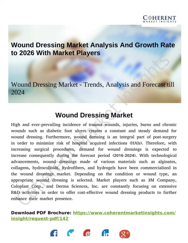 Wound Dressing Market Strategies and Forecasts, Overview And Companies By 2026