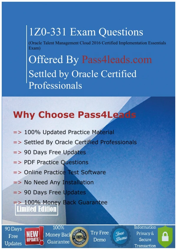 Oracle 1Z0-331 OPN Exam Practice Test - Get 20% Discount
