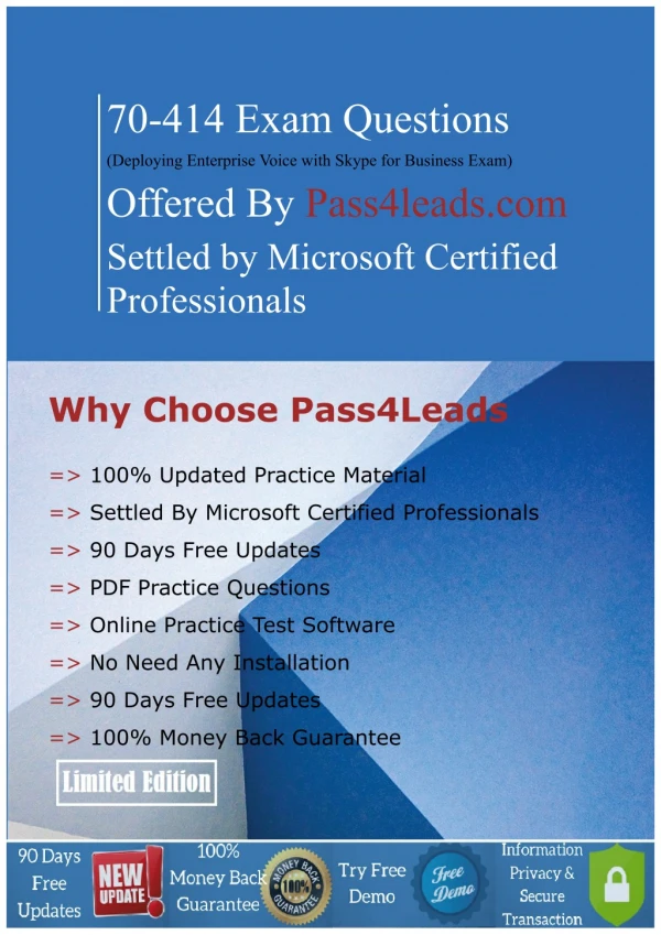 Pass Microsoft 70-414 Exam Dumps - A Guaranteed Way Towards Bright Career!