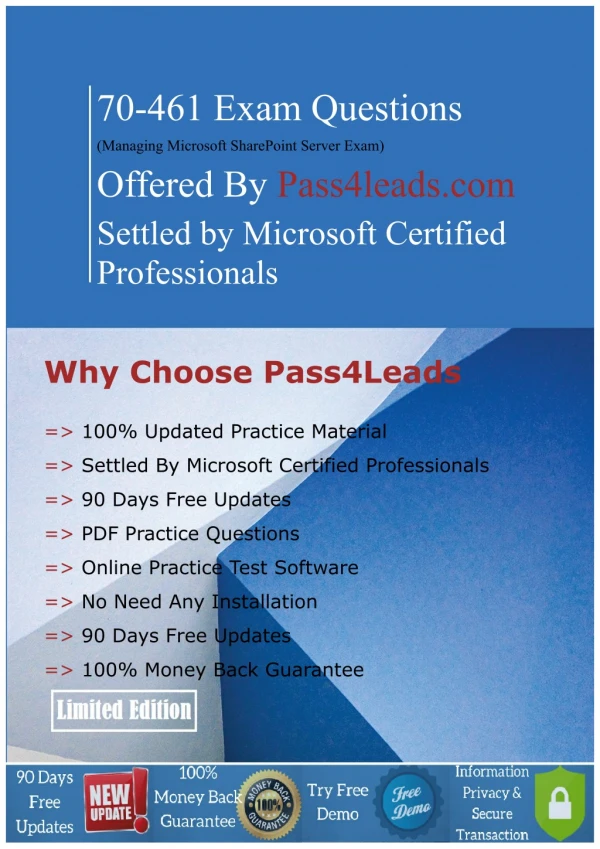 Study Material For Microsoft 70-461 Exam - 100% SuccessGuaranteed