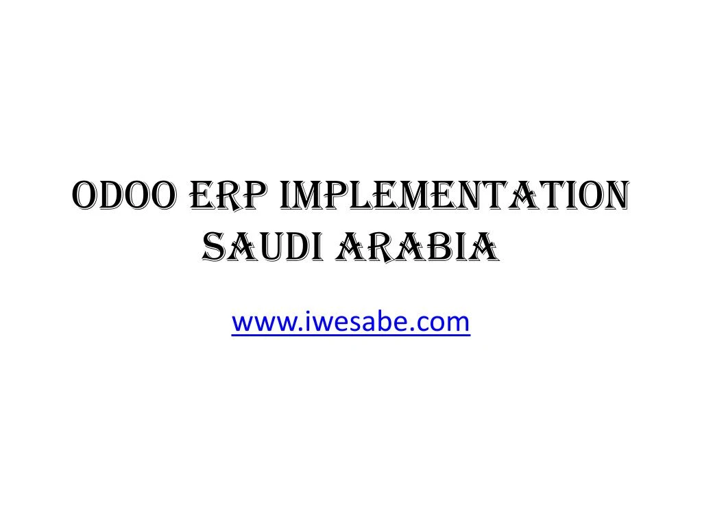 odoo erp implementation saudi arabia
