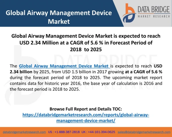 Global Airway Management Device Market 2018-2025