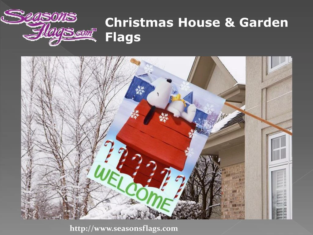 christmas house garden flags