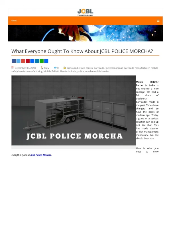 Know About JCBL POLICE MORCHA