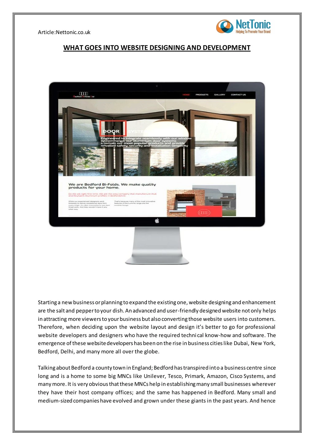 article nettonic co uk what goes into website