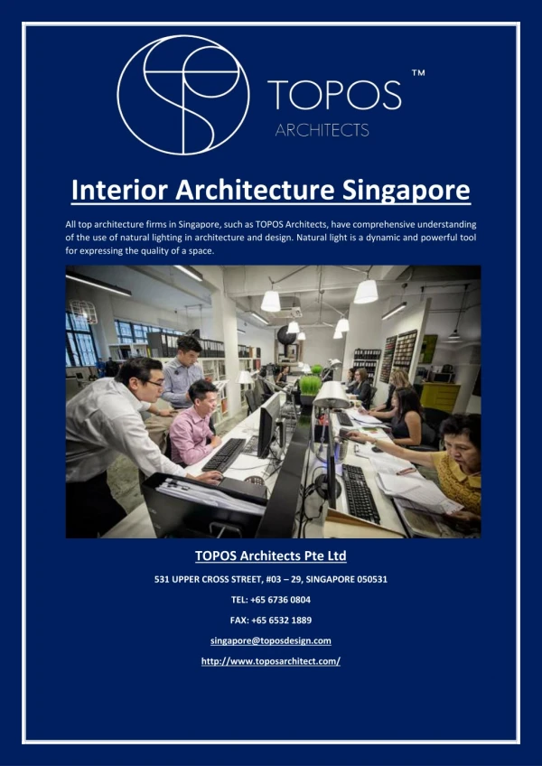 Interior Architecture Singapore TOPOS Architects