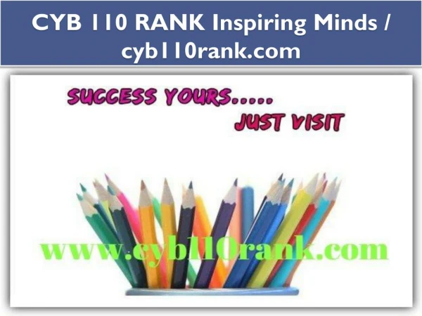 CYB 110 RANK Inspiring Minds / cyb110rank.com