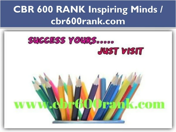 CBR 600 RANK Inspiring Minds / cbr600rank.com