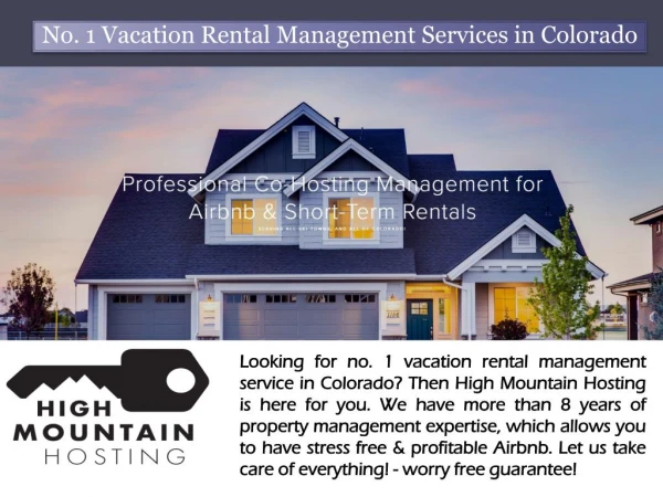 No. 1 Vacation Rental Management Services in Colorado | High Mountain Hosting