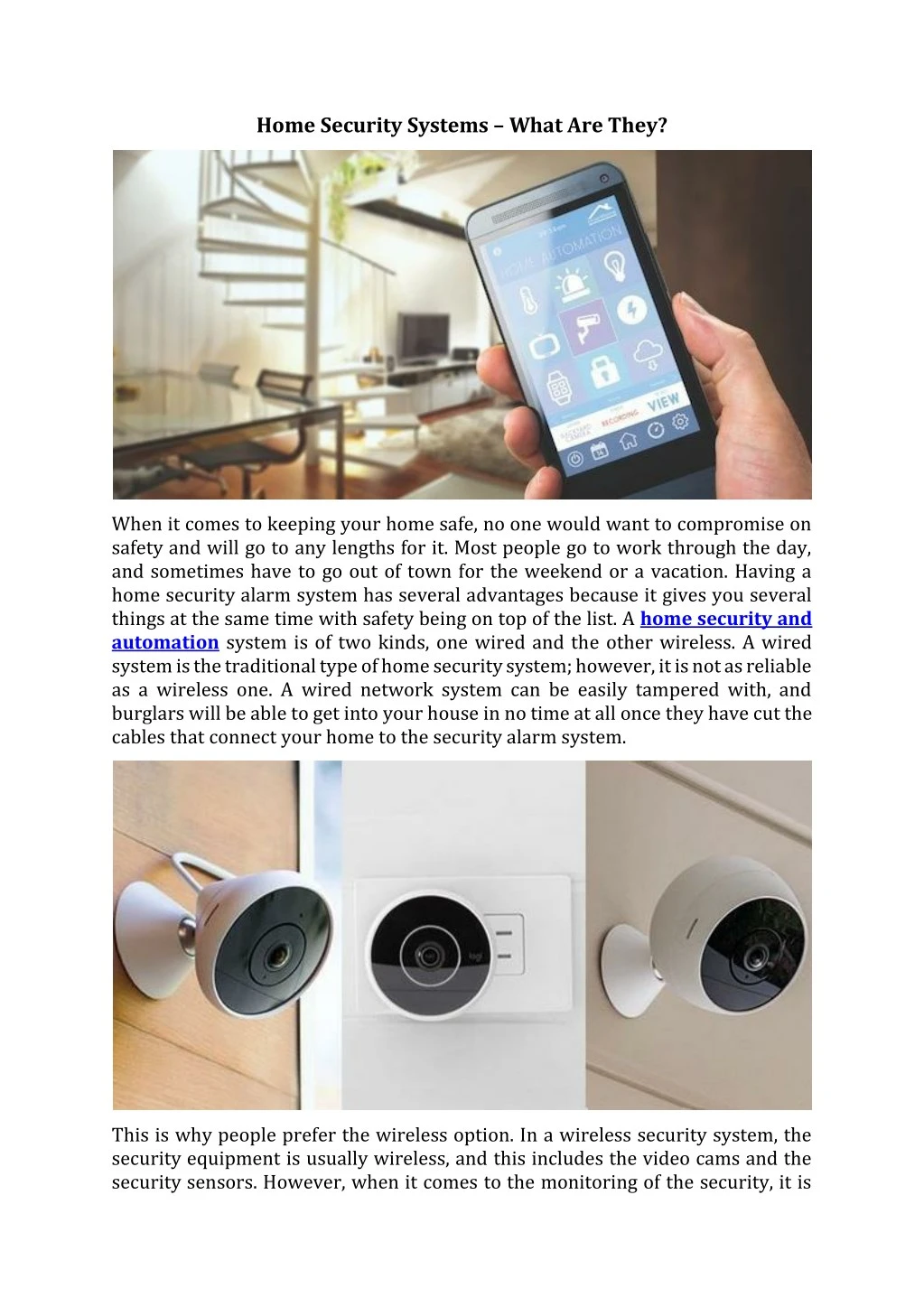home security systems what are they