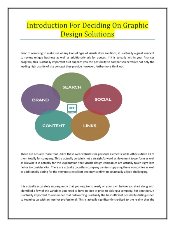 Introduction For Deciding On Graphic Design Solutions