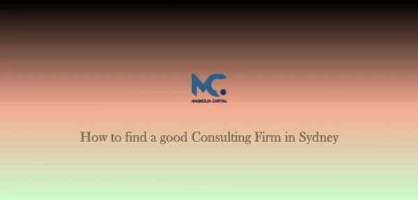 How to find a good Consulting Firm in Sydney