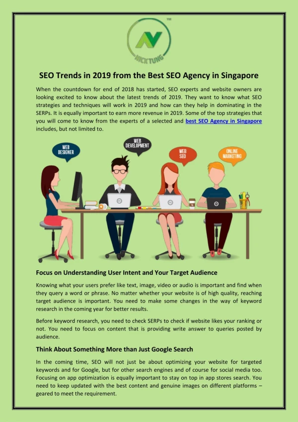 SEO Trends in 2019 from the Best SEO Agency in Singapore