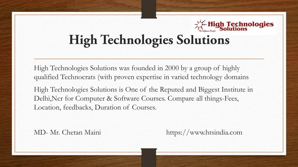 high technologies solutions