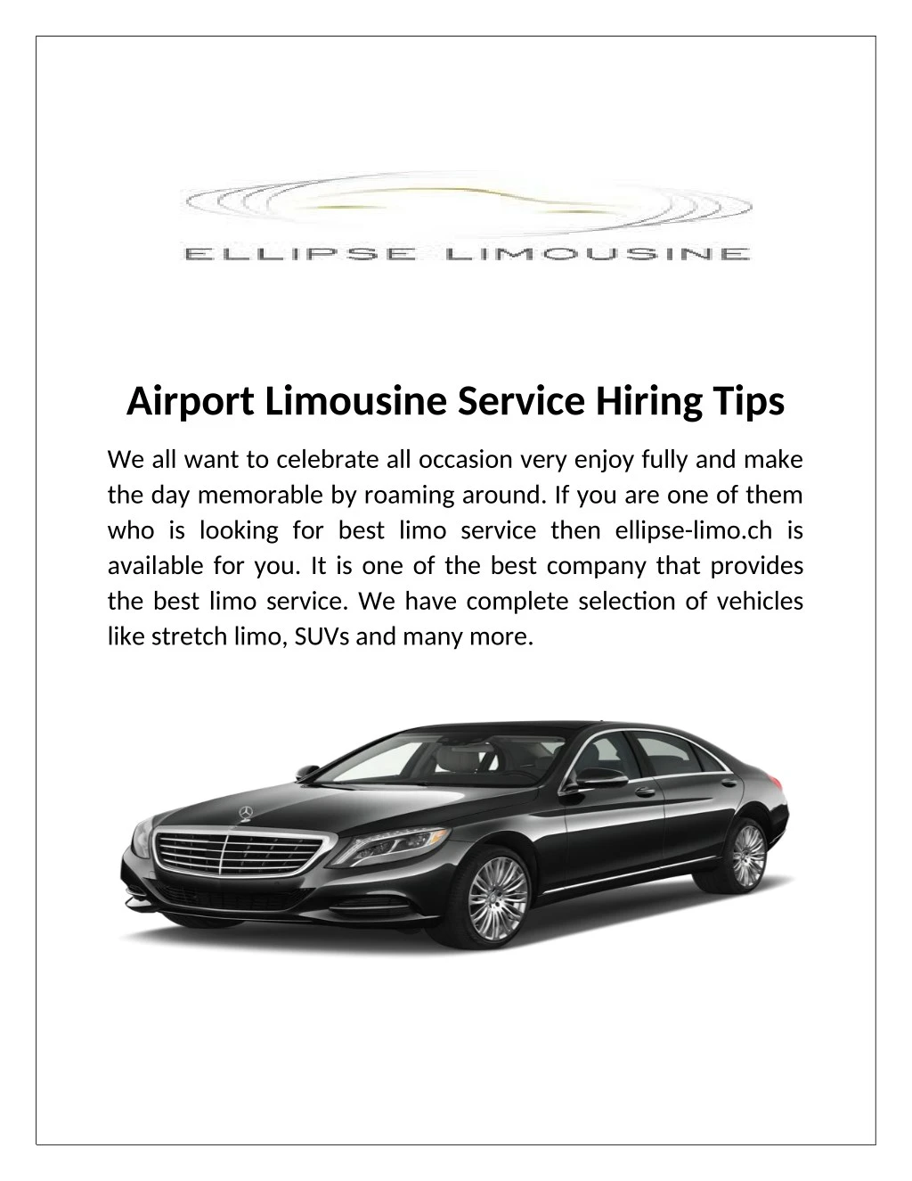 airport limousine service hiring tips
