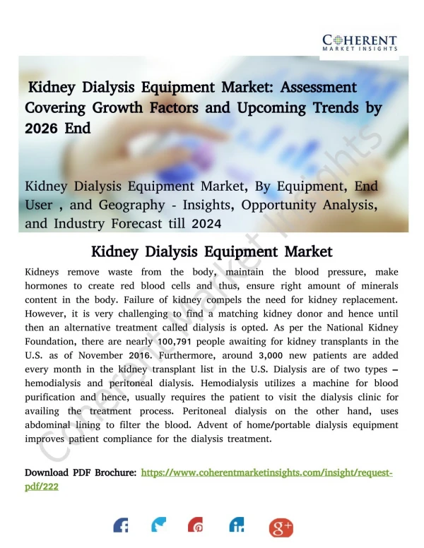 Kidney Dialysis Equipment Market 2026 Industry Overview, Evolution Growth Rate and Future Forecasts 2018-2026