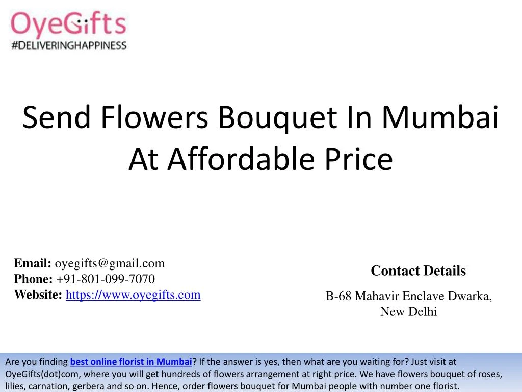 send flowers bouquet in mumbai at affordable price
