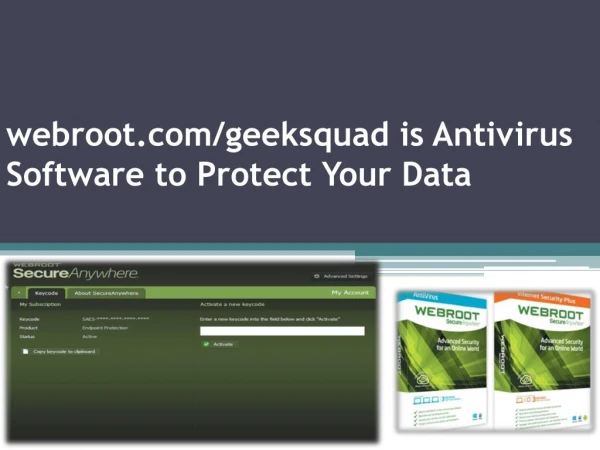 webroot.com-geeksquad is Antivirus Software to Protect Your Data
