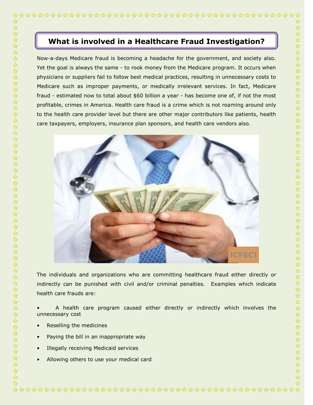 what is involved in a healthcare fraud