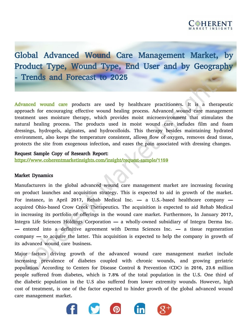 global advanced wound care management market