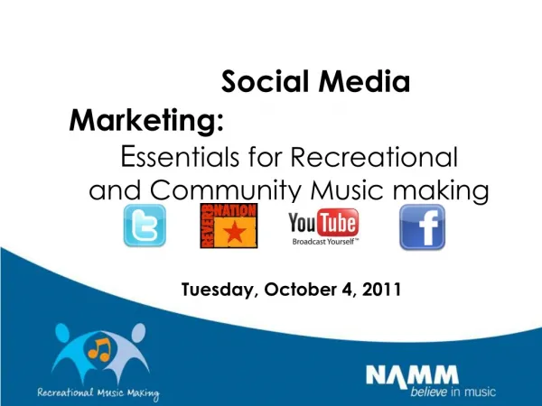 Social Media Marketing:                                    E ssentials for Recreational