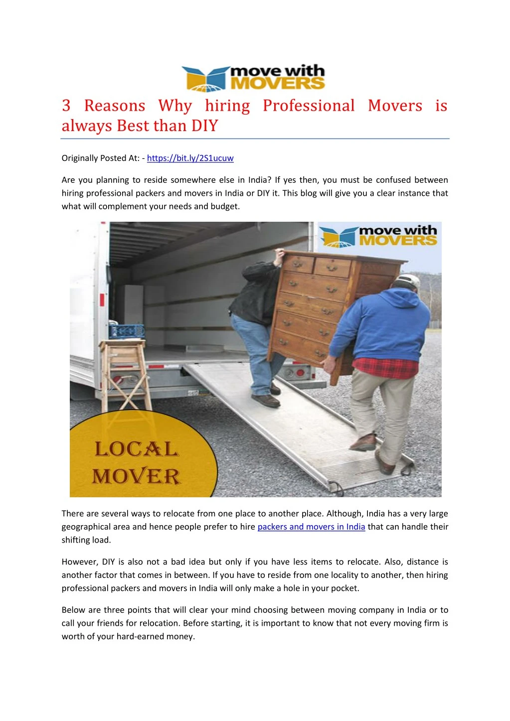 3 reasons why hiring professional movers