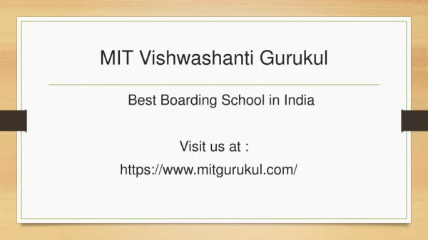 mit vishwashanti gurukul