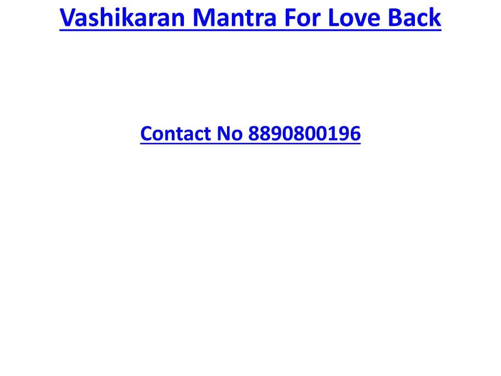 vashikaran mantra for love back