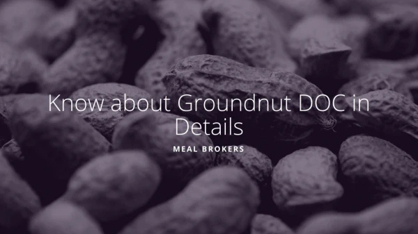 Know About Groundnut Doc in Details