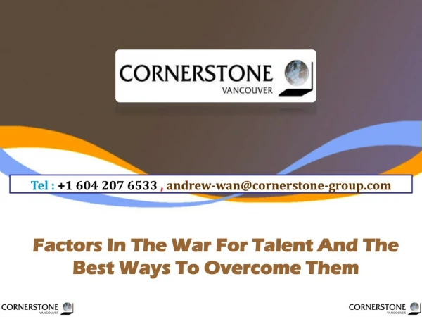 Factors In The War For Talent And The Best Ways To Overcome Them