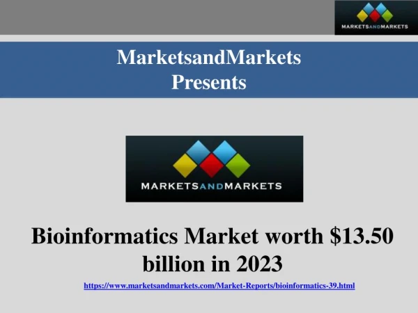 Bioinformatics Market worth $13.50 billion by 2023