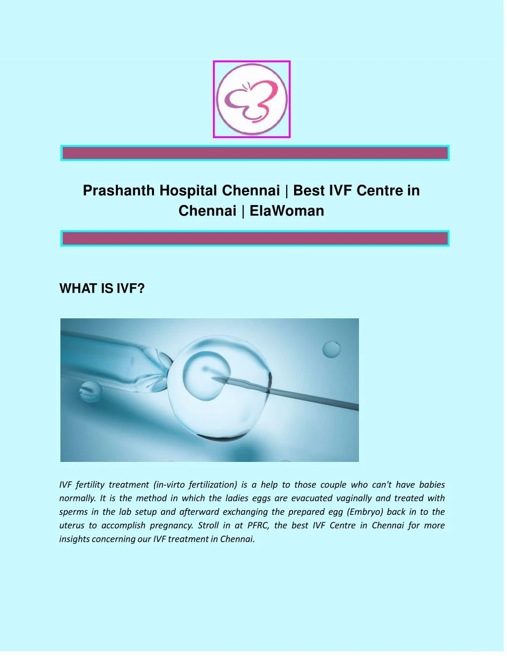prashanth hospital chennai best ivf centre