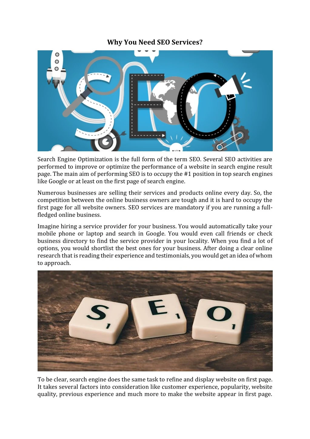 why you need seo services