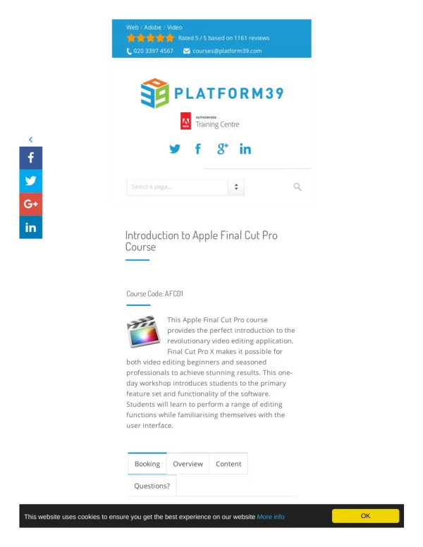 Introduction to Apple Final Cut Pro Course - Platform 39 Limited