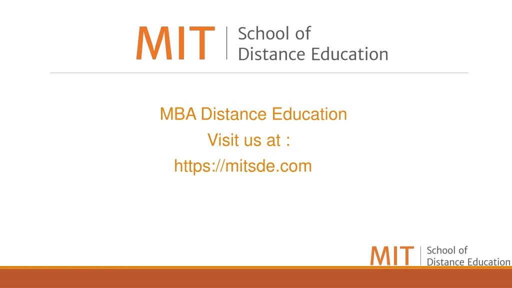 mba distance education visit us at https mitsde