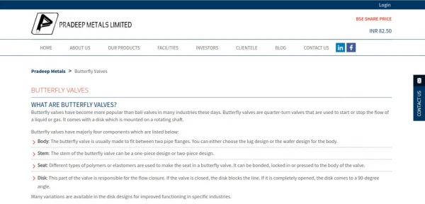 Pradeep Metals - Leading Butterfly Valves Manufacturer