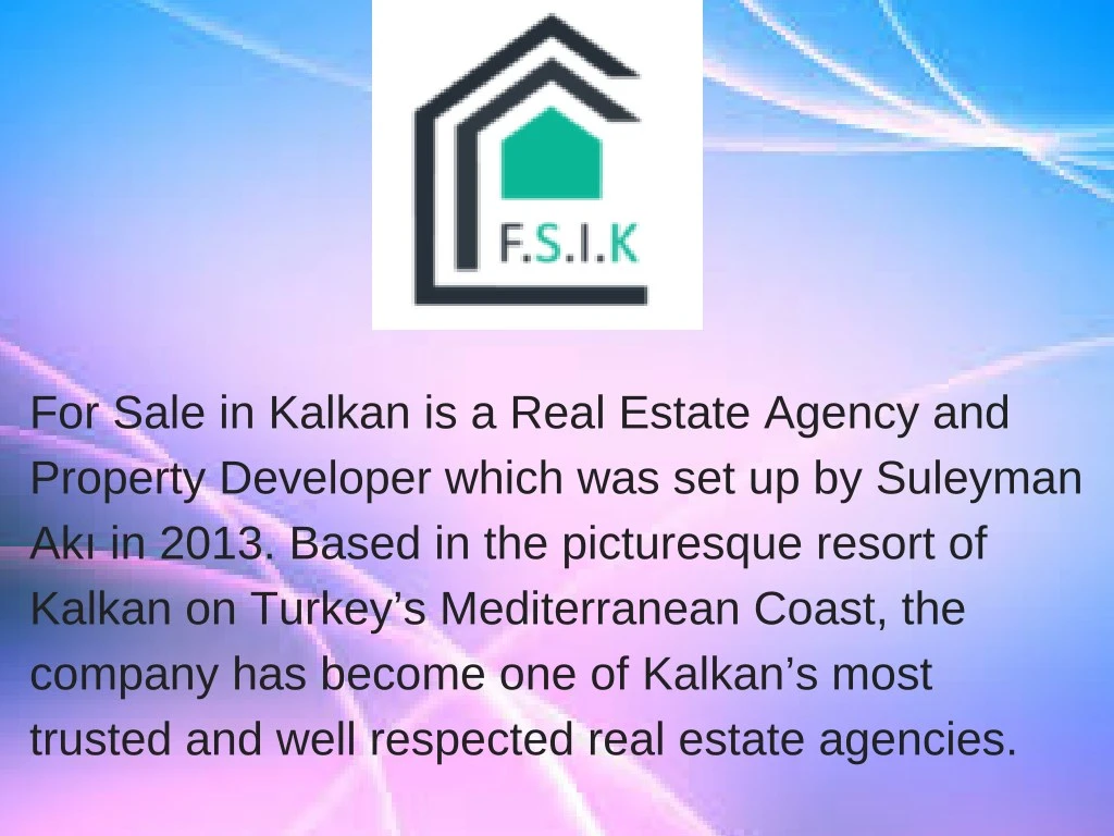 for sale in kalkan is a real estate agency