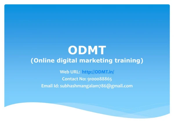 Best online digital marketing course and training institute