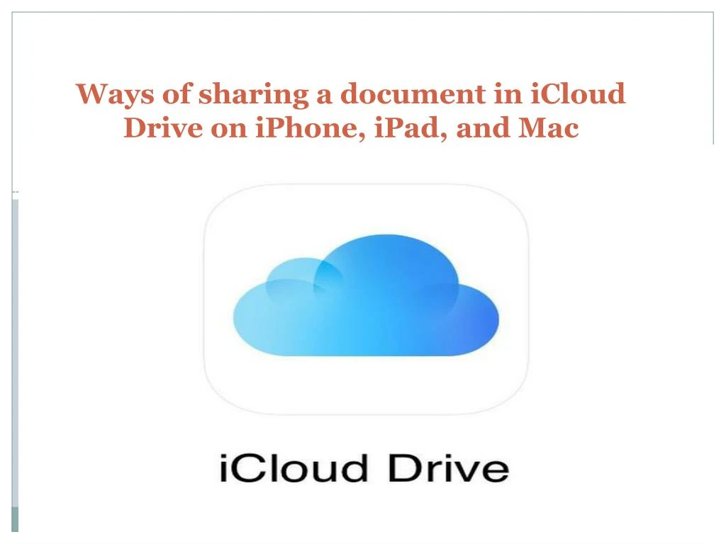 ways of sharing a document in icloud drive on iphone ipad and mac