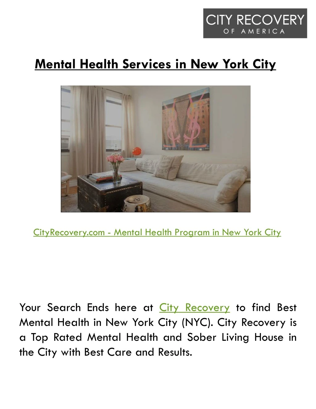 mental health services in new york city