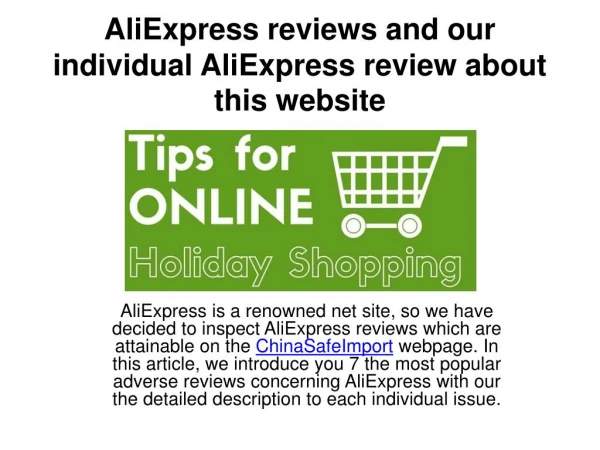 AliExpress reviews and our individual AliExpress review about this website