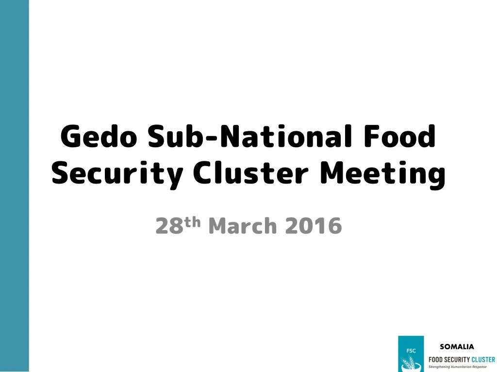 gedo sub national food security cluster meeting