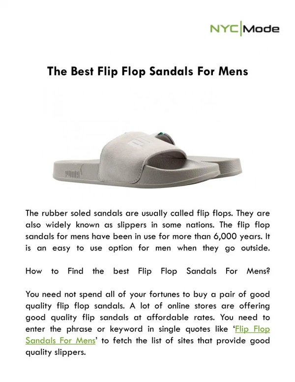 The Best Flip Flop Sandals For Mens