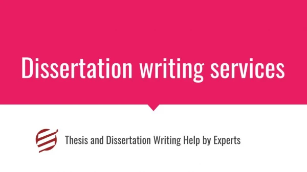 Dissertation writing services By Experts
