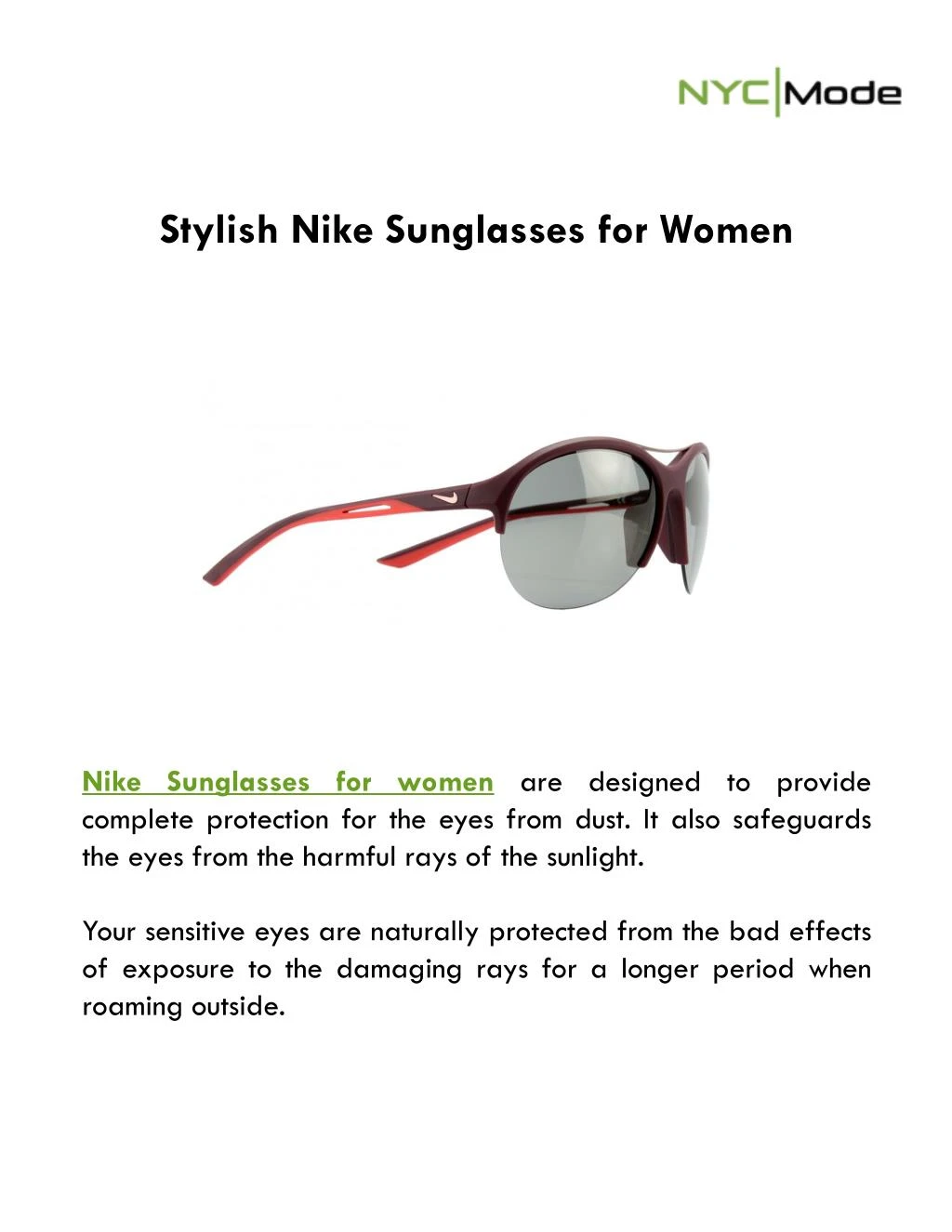 stylish nike sunglasses for women