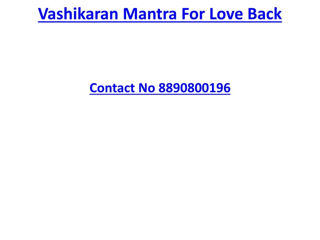 vashikaran mantra for love back