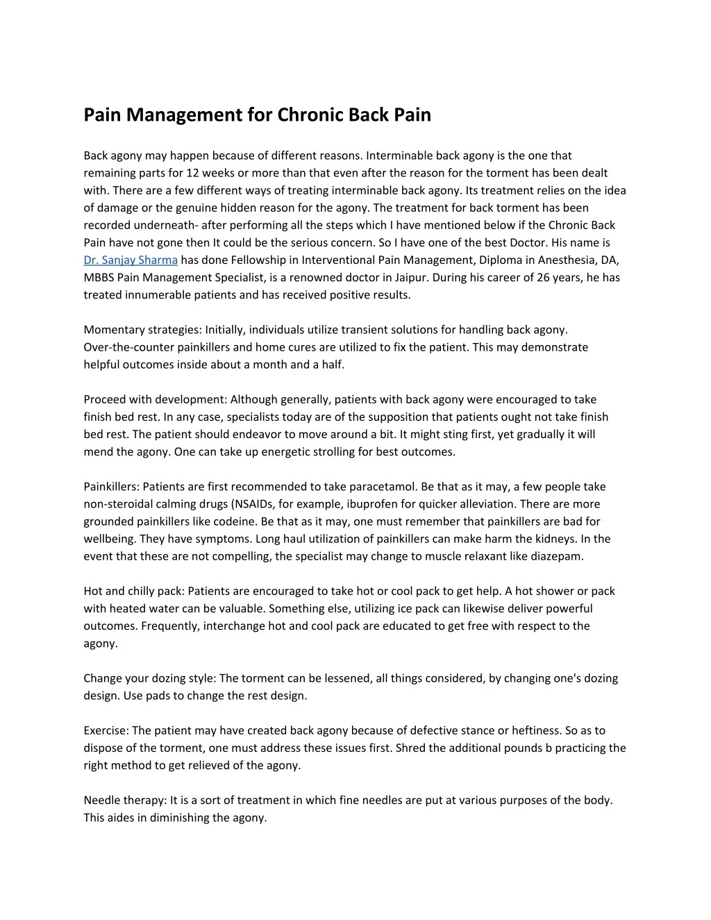 pain management for chronic back pain back agony