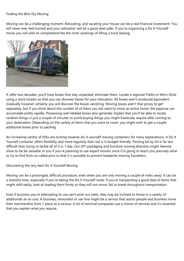 New Questions About Diy Moving Addressed and Why You Must Read Every Word of This Report