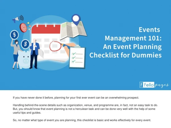 Events Management 101: An Event Planning Checklist for Dummies