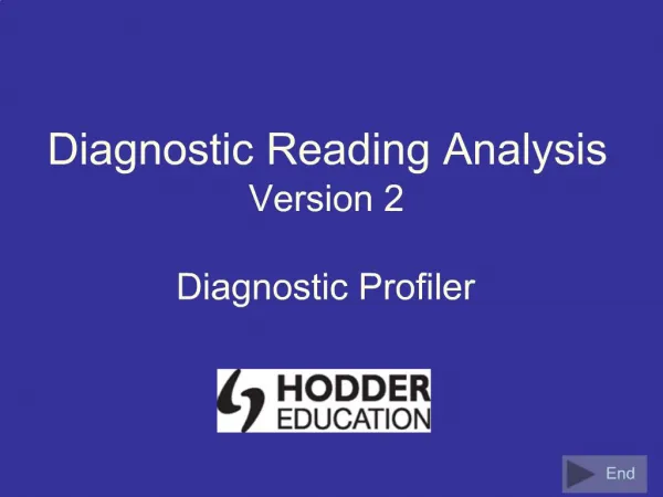 Diagnostic Reading Analysis Version 2 Diagnostic Profiler